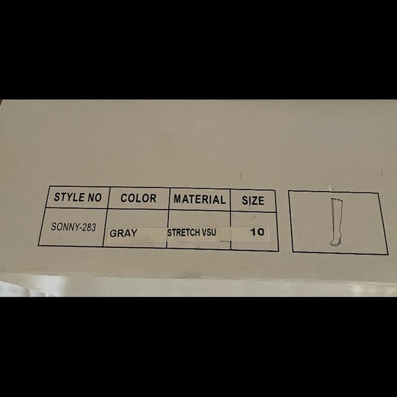 Faux Suede, Gray, Above Knee Boot. Size 10. Stretchy Faux Suede. - Picture 6 of 6